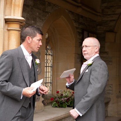 Ginge and Kelly's Wedding 2011 (13) - taking the doorman role too far and not letting my old man in :)