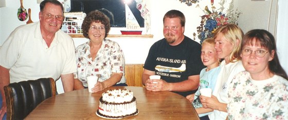 Left to Right- Larry, Barb, son Dale, grandson Robby, daughter in law Nancy, and daughter Rina