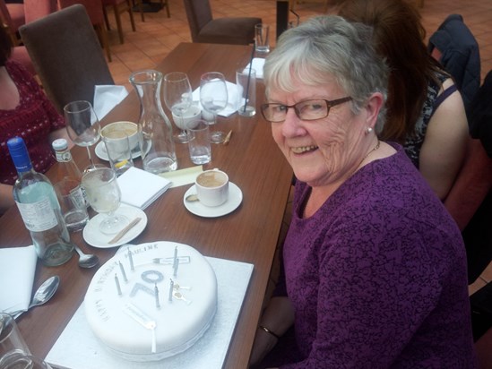 Pauline celebrating her 70th birthday