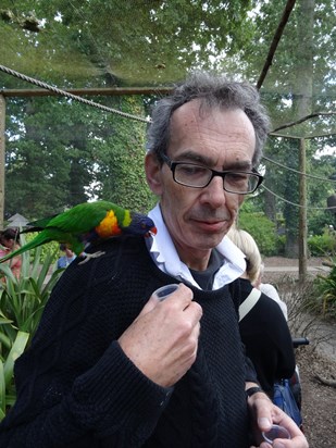 Peter feeding a lorikeet at Longleat this summer