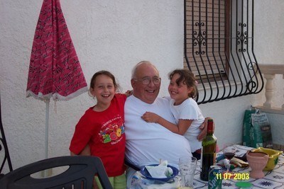 Grandad with Rebecca and Emily