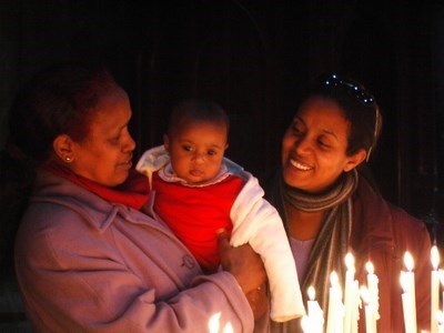 Angi, grandma & mummy in church