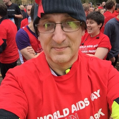 Simon at the World Aids Day Red Run, 2016