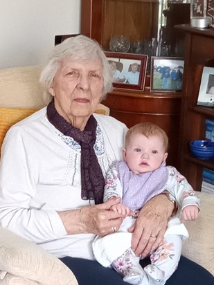 Great Nannie with Great Granddaughter Rose.