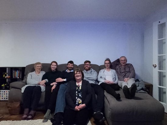 Mum, Clare, Peter, Chris G, Sue, Chris and Fiona our Family gathering.