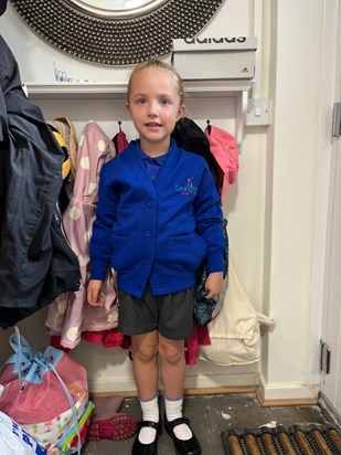 Polly's first day at Lymington House School.