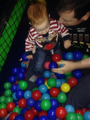 In the ball pit with Daddy