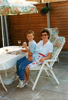 c1992 - Kay with grandson Jonathan