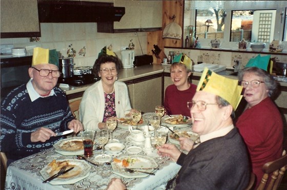 c1990s -Christmas a lunch with the Donovan's in Wedhey, Harlow.
