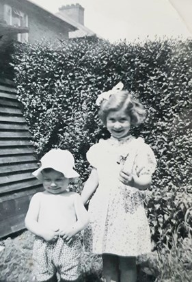 Michael  and his big sister (aged about 3)