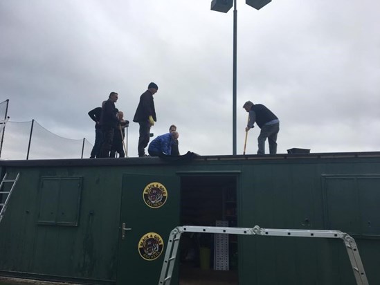 Mike undertaking close supervision of the container repairs at Black and Gold Archers!