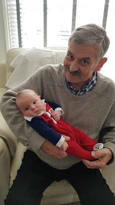 Michael with his youngest Grandson 'Rupert Michael Hughes'