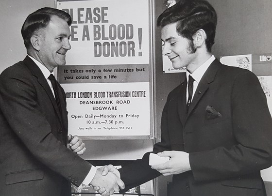 20 Year old Michael being Awarded for giving blood 100 times!