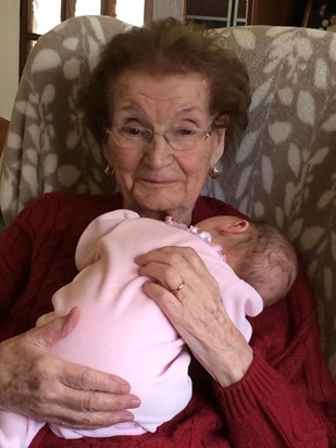 With her Great Great Granddaughter Paige 