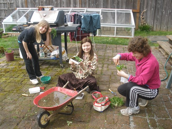 Spring 2010 Gemma, Elise, and Lisianne making mud pies!
