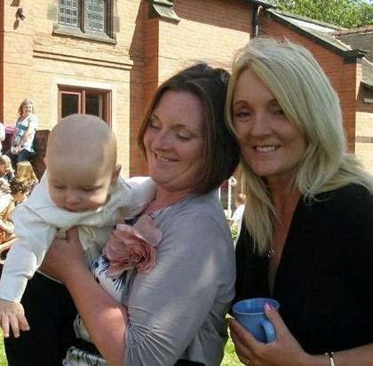 Mum, Claire and Jack at Jack's Christening