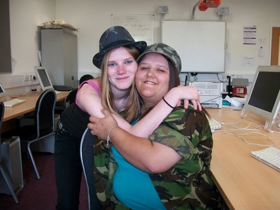Emma and Zoe at college :) 