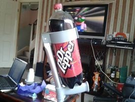 Emma found a use for her crutches and of course it is for Dr Pepper! 