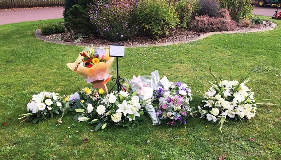 Floral tributes for Sue Tamlyn