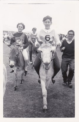 Donkey ride at holiday camp, with Ken running behind 