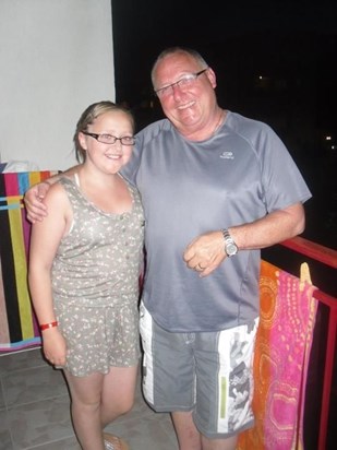 Graham and his youngest daughter on his last holiday abroad