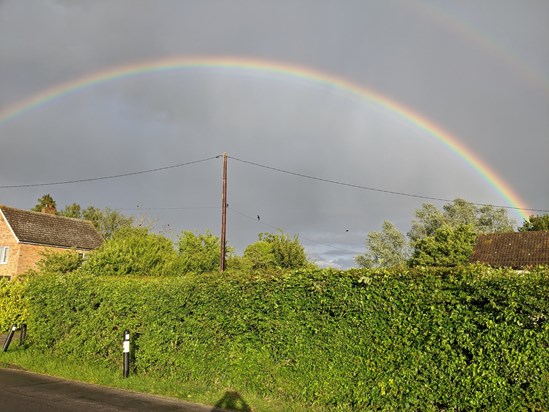 Was Queen playing on our walk today. Hope you could hear us at the end of the rainbow xx 