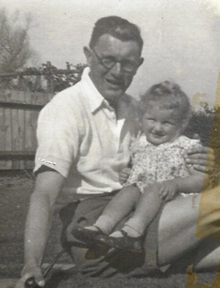 Jenny with her father, Gordon, 1942 aged 14 months
