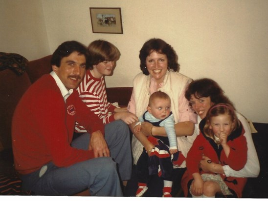 Jolyon, Jutta, Carole-Anne, Rupert, Jenny and Victoria, 1983