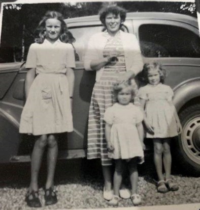 Jenny with Auntie Betty and cousins Doogie and Sue circa 1951