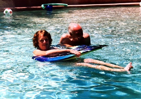 Jenny and John in the pool at Donnat, August 2004