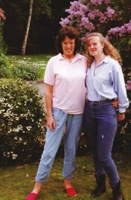 Jenny & Jutta at Copt Elm close, 30 April 1991