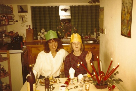 Jenny and Jutta, Christmas 1982, School Road