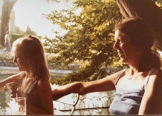 Jutta and Jenny, Pont St Esprit, July 1978