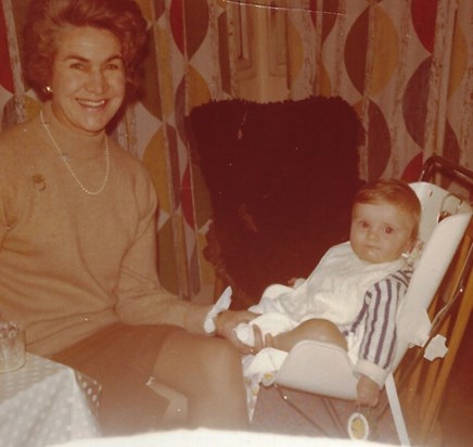 Joan (Granny) with Jutta in Innsbruck, October, 1969