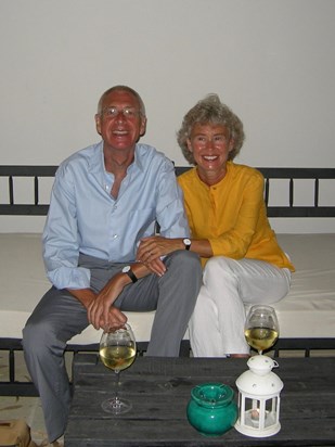 A treasured photo Peter sent me of him & Christine in Italy about ten years ago. 