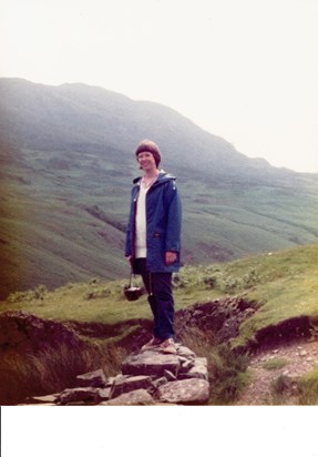 Visiting Wastwater Lake in the Lake District Summer 1983 with university friends.