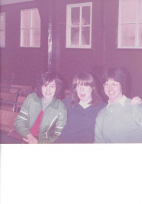 Sonia, Rachel and Pam at a Christian Union houseparty at Keele University, 1983.