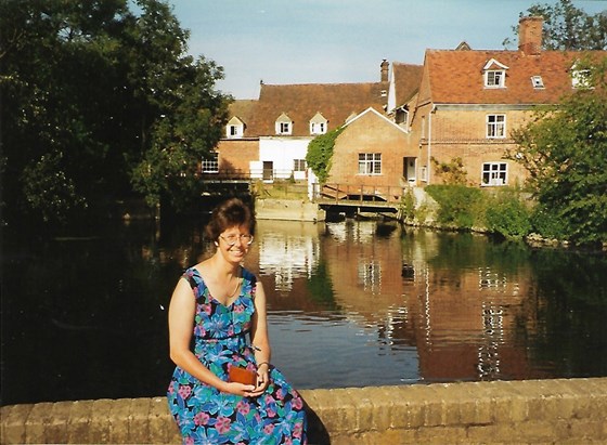 Pam on a visit to Flatford Mill at the time she was living in Sudbury, Suffolk)