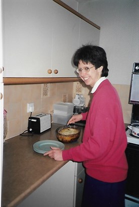 Pam at home ca.1994 when she was living in Sudbury, Suffolk