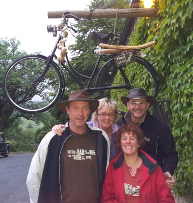 Off for a well earned evening meal in Appletreewick, Yorkshire after mountain biking in 2014