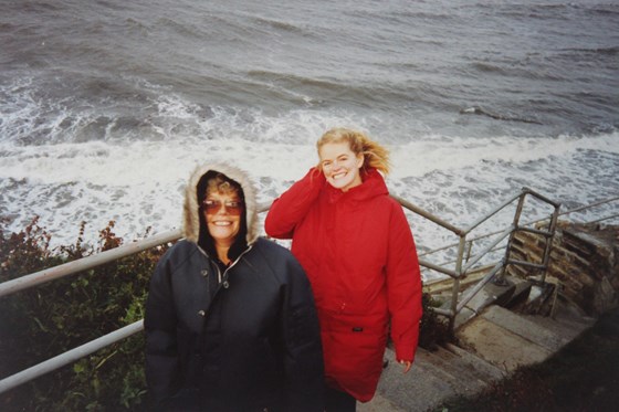 With Mum by the coast