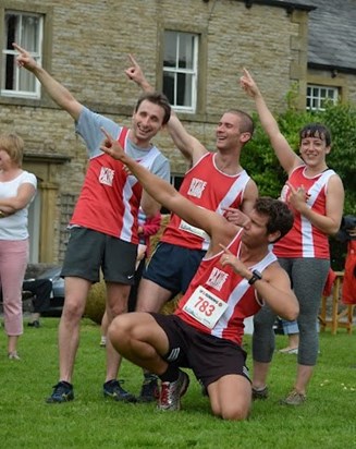 Ben doing the "Bolt" at Arncliffe gala fell race, August 2012. Photo c/o Dave Woodhead @ woodentops