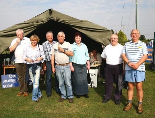 Judy and members of RAF Waddington Amature Radio Club