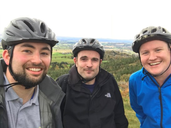 Brothers-in-law on cycling trip at Crieff