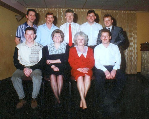1990 Steve with his beloved Mum and all his siblings