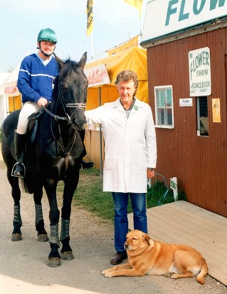 1993 At the Devon County Show with my husband Chris and our dog Magnum