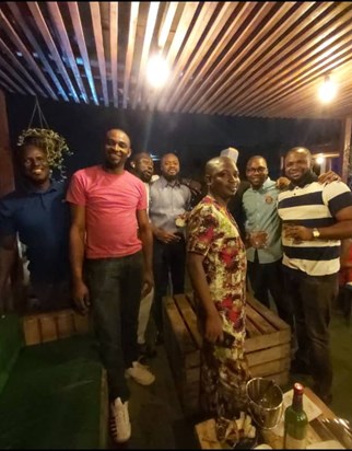Francis with classmates from OAU hanging out