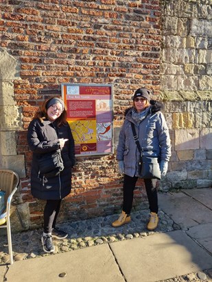 Karen and her friend Kathy on holiday in Scotland