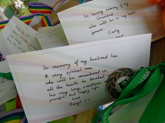 messages on rainbow of ribbons