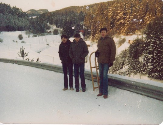 Marek (centre), aged 20, 1981. Austrian refugee camp after leaving communist Poland